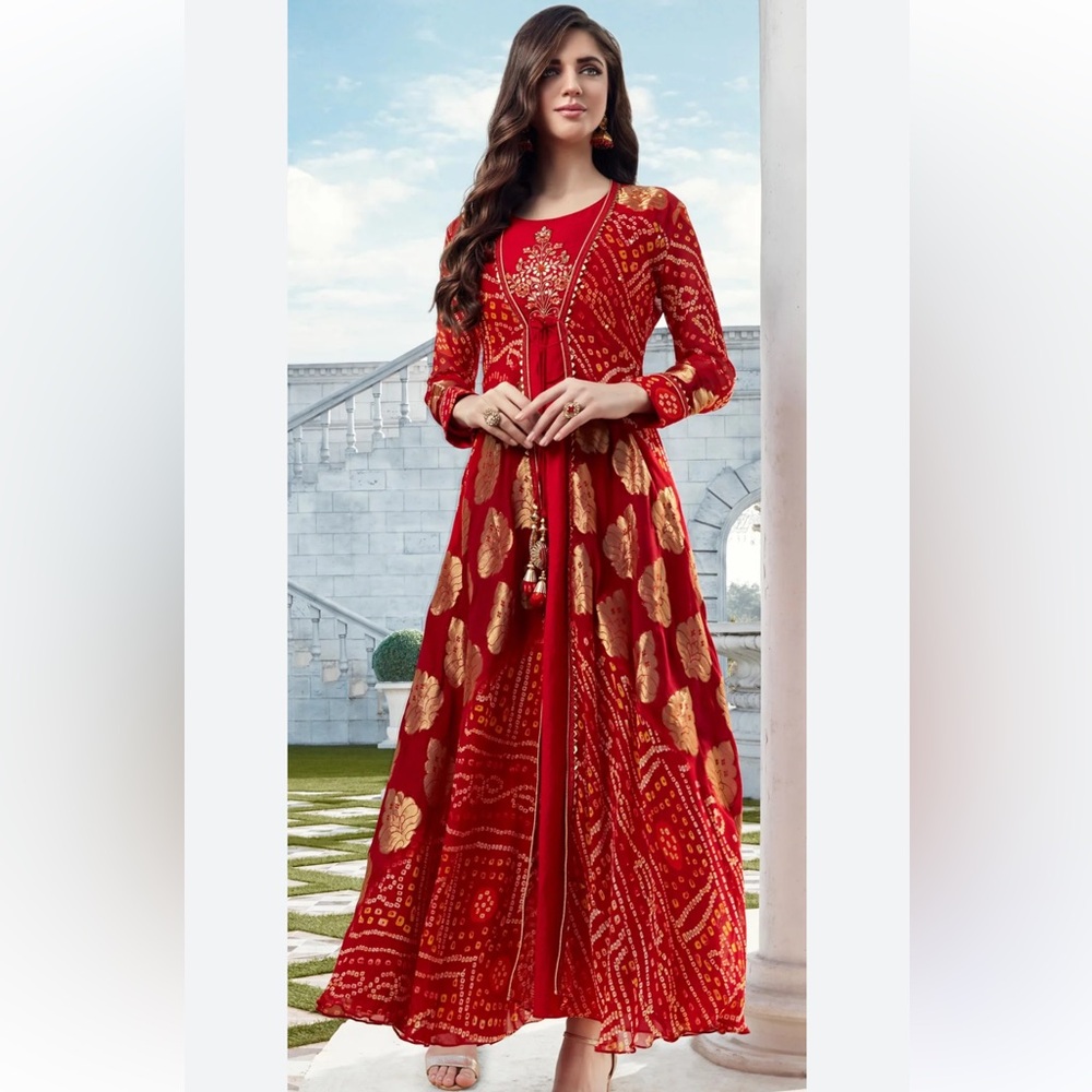 Gorgeous jacket style Indian outfit